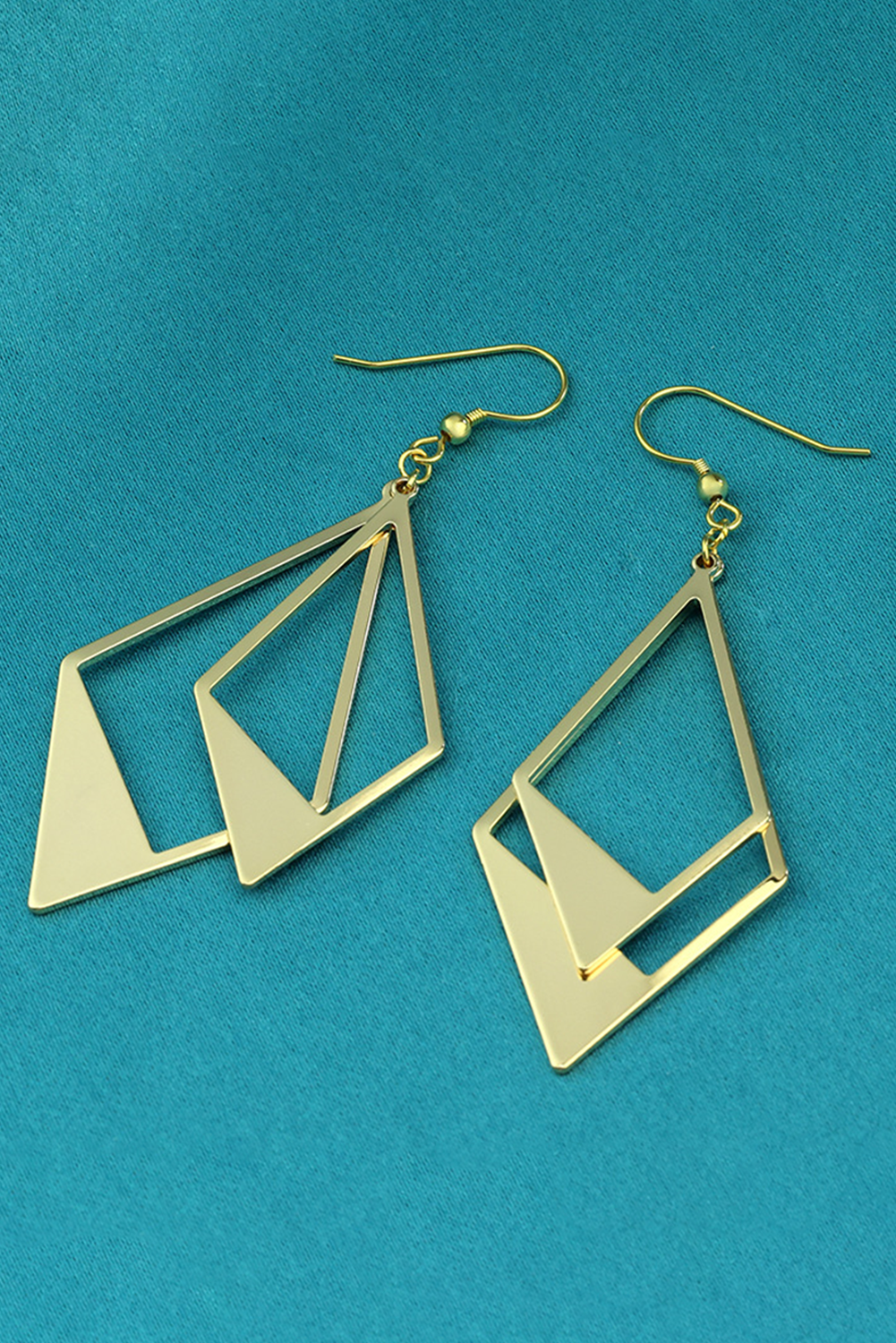 Gold Geometric Hollow Out Drop Earrings