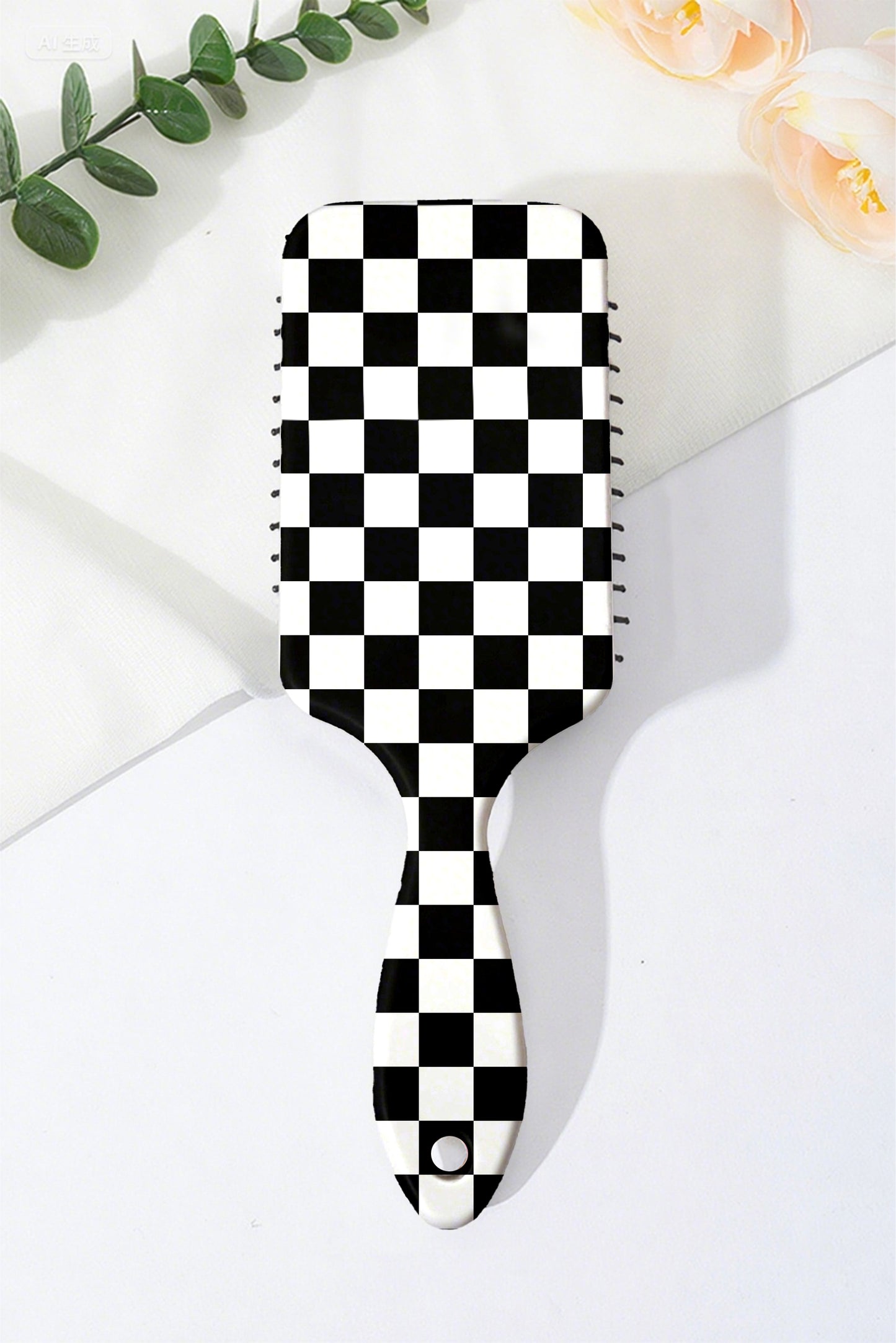 Black Checkered Pattern Air Cushion Comb