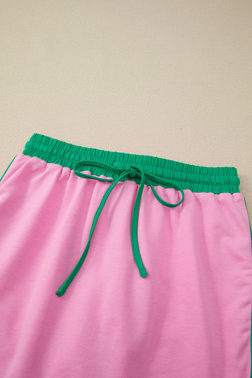 Turquoise Colorblock Edge Drop Shoulder T Shirt and Skort Set