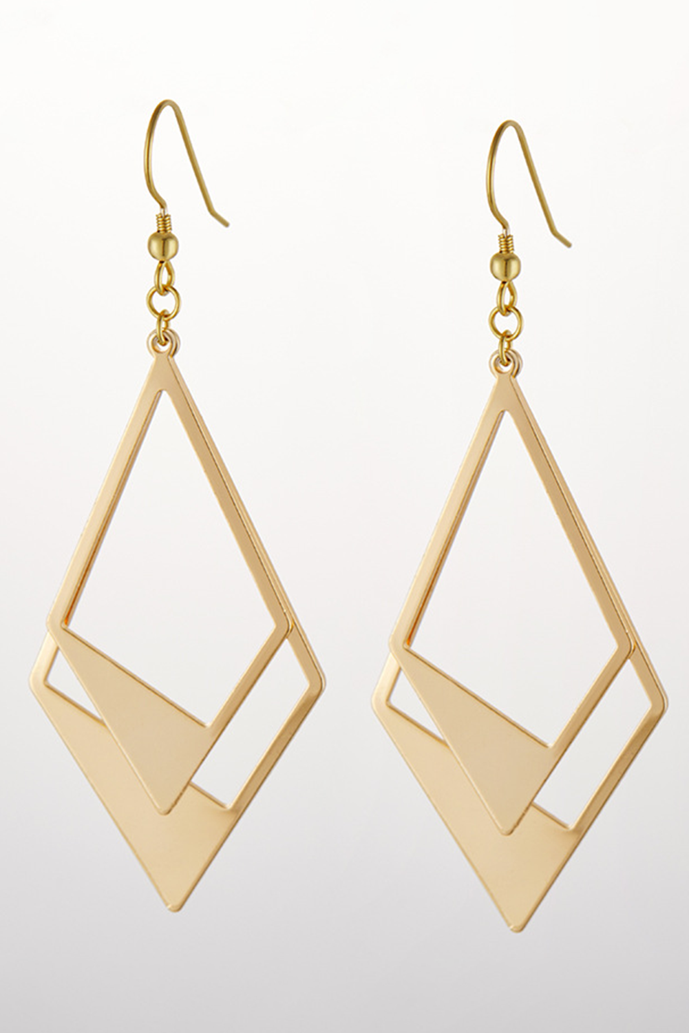 Gold Geometric Hollow Out Drop Earrings