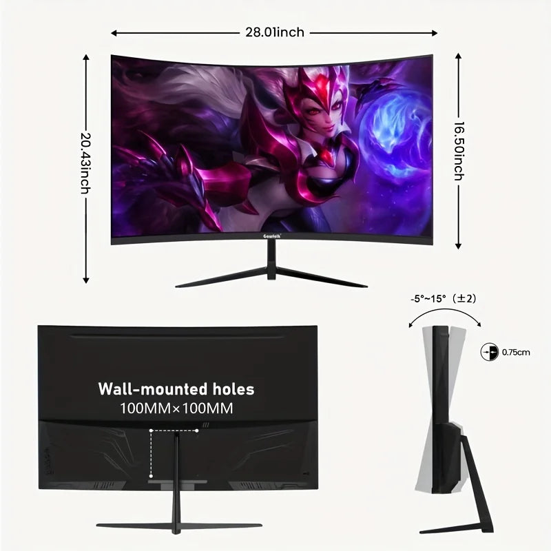 32-inch Ultra-Wide Curved Gaming Computer Monitor