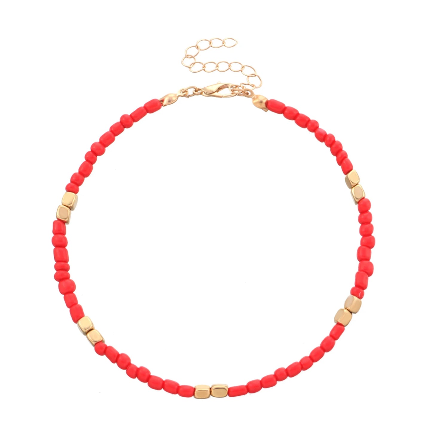Colorful Glass Beaded Anklet For Women