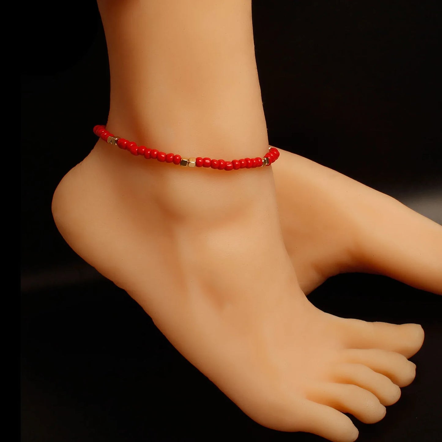 Colorful Glass Beaded Anklet For Women