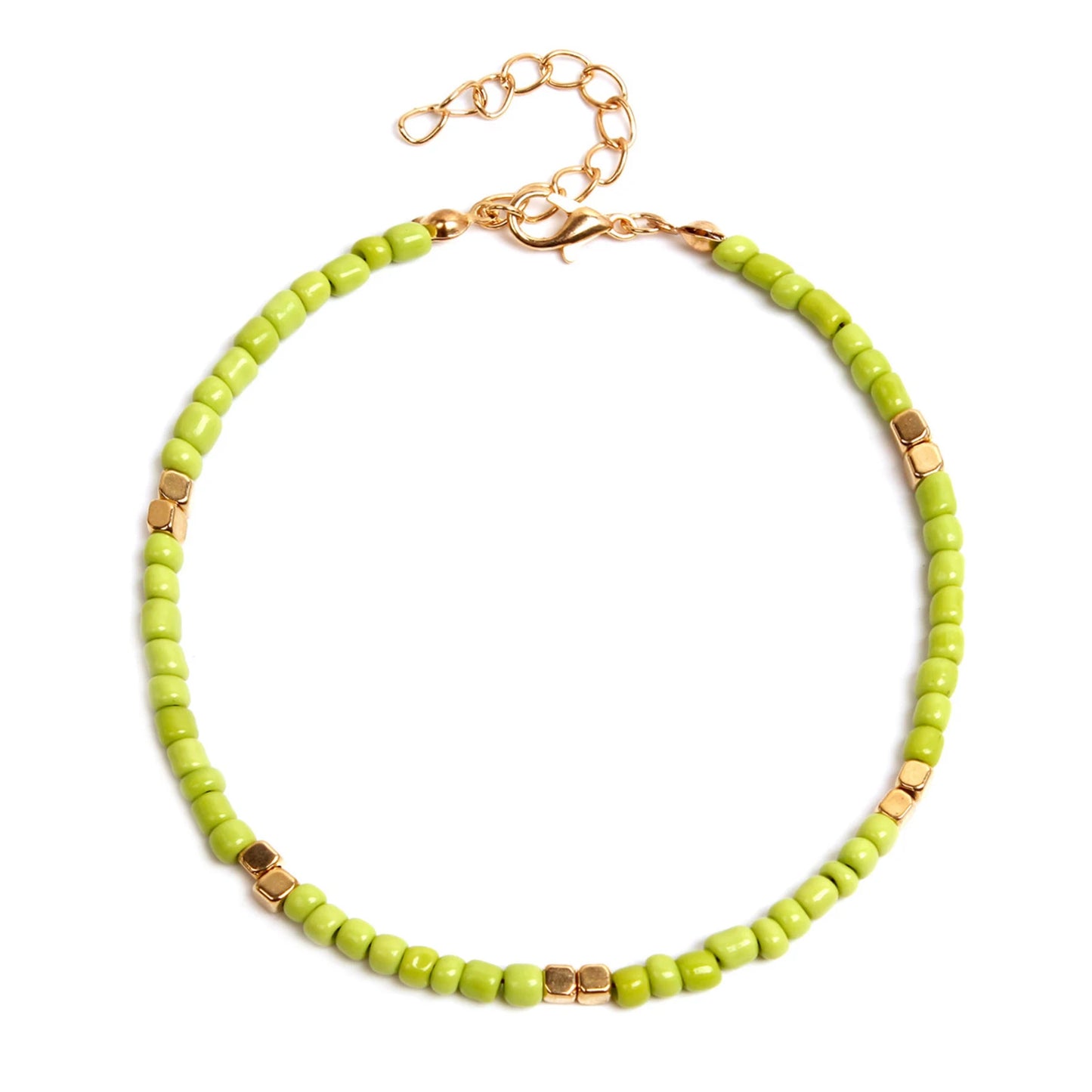 Colorful Glass Beaded Anklet For Women