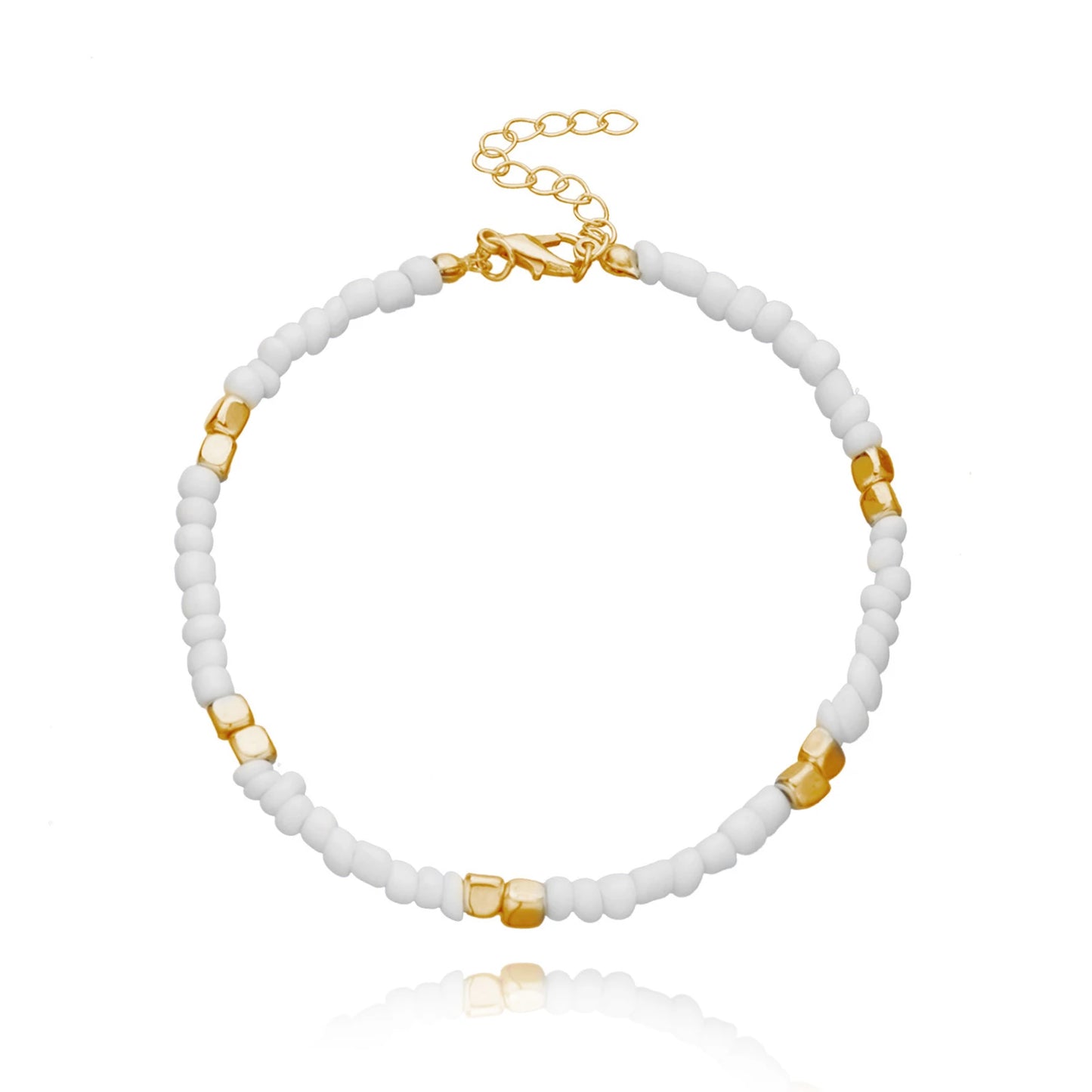 Colorful Glass Beaded Anklet For Women