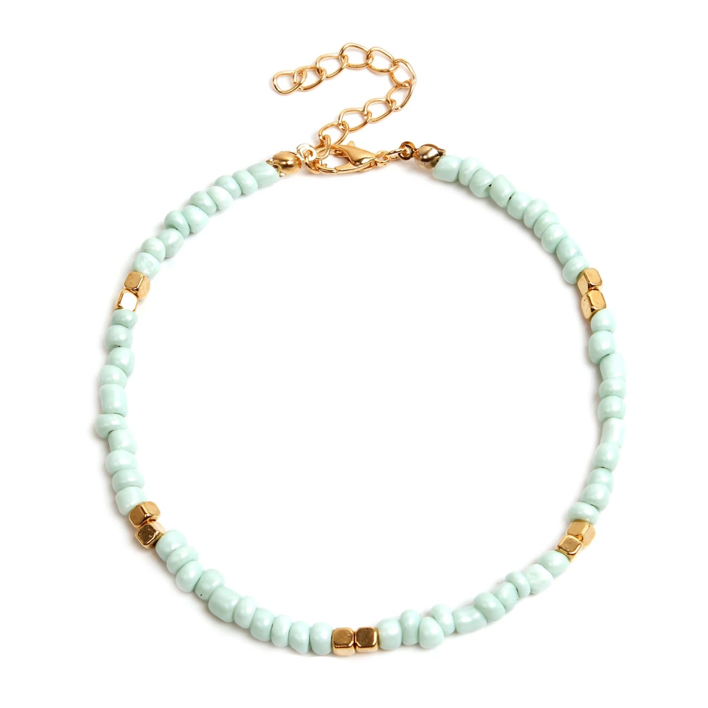 Colorful Glass Beaded Anklet For Women