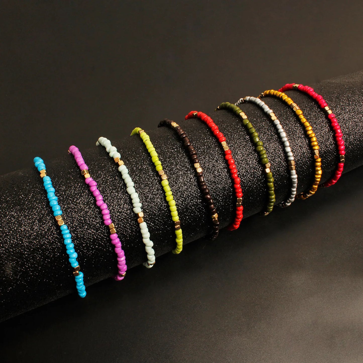 Colorful Glass Beaded Anklet For Women
