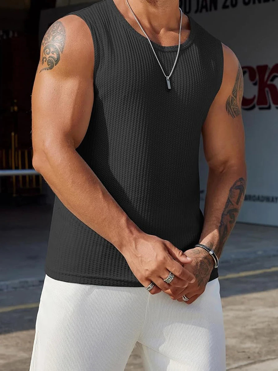 Men's Ribbed Sleeveless Tank Tops