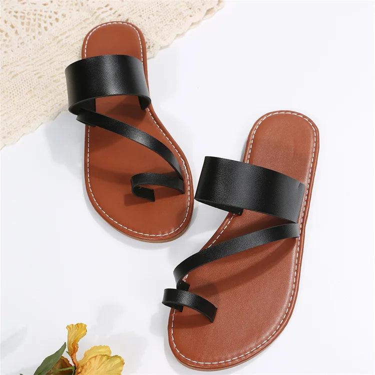 Women's Summer Open Toe Outdoor Flat Slippers