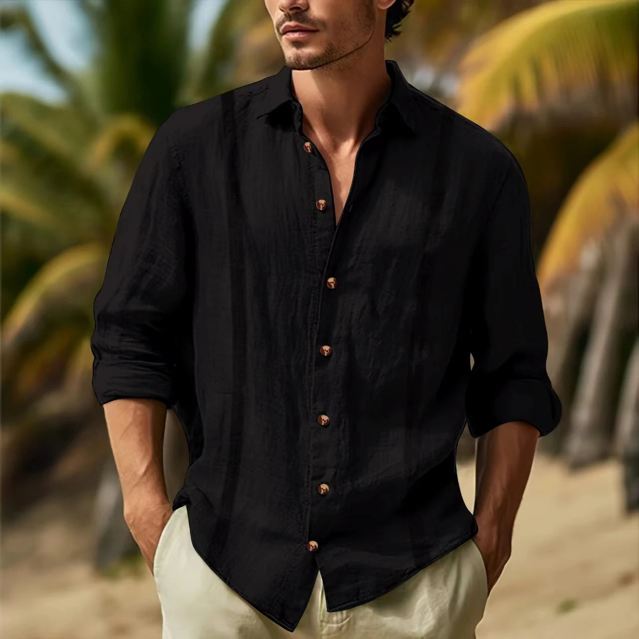 Long Sleeve Lapel Double Ribbon Shirt