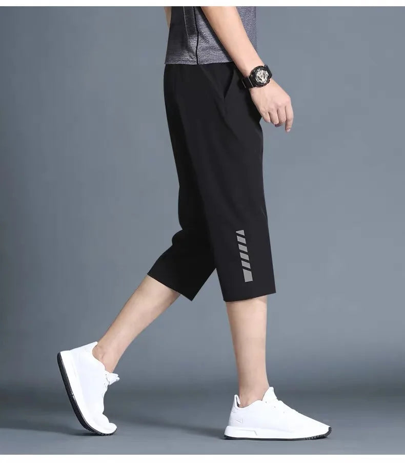 Thin Loose Elastic Healthy Sports Cropped Pants
