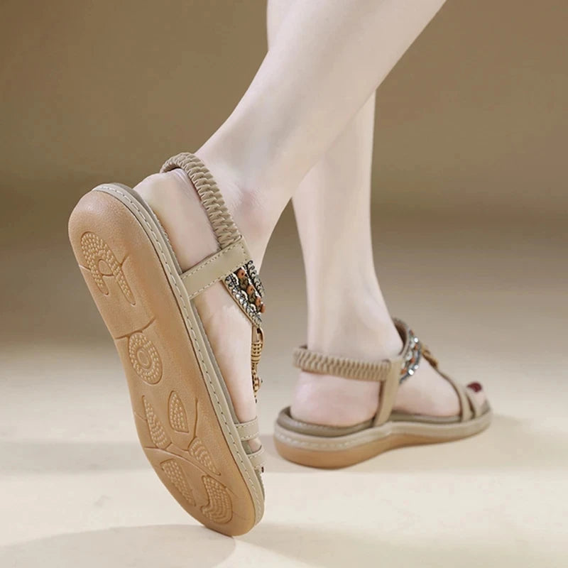 Elastic Band Summer Beach Sandals For Women