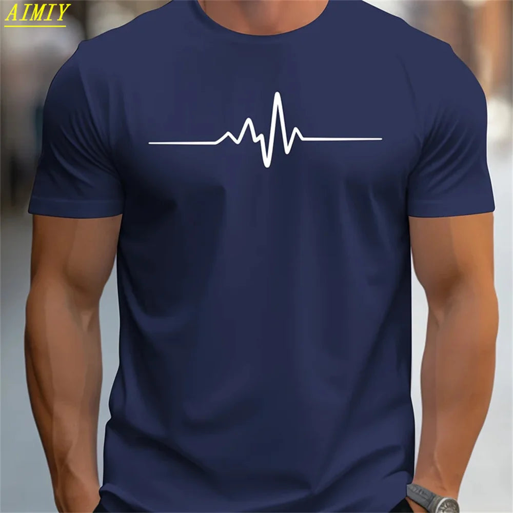 Summer 3D Stripe Letter Print T-shirts