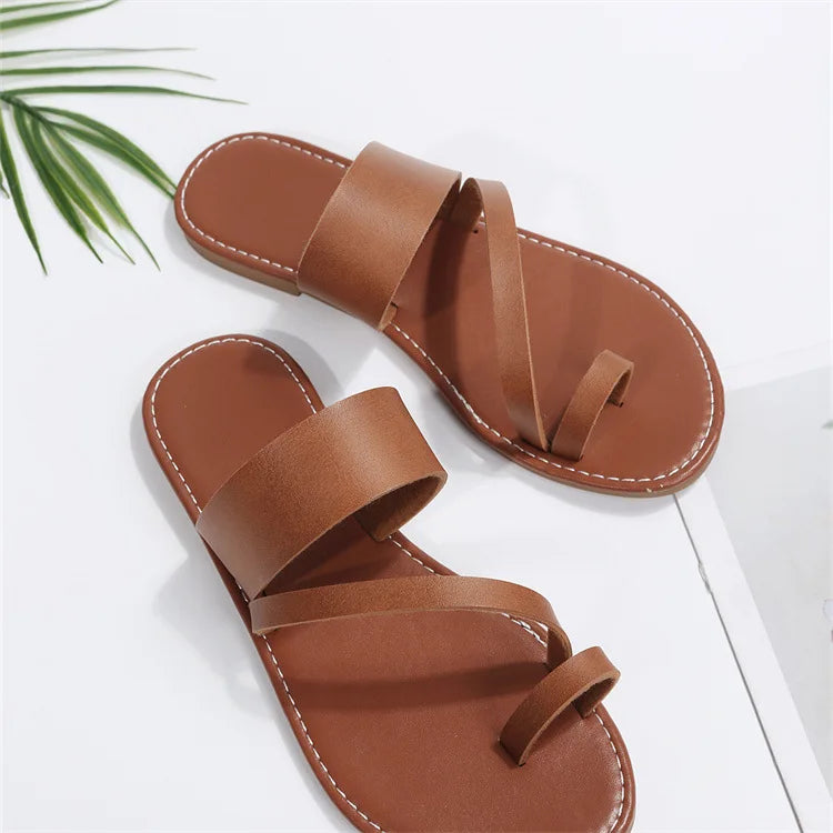 Women's Summer Open Toe Outdoor Flat Slippers