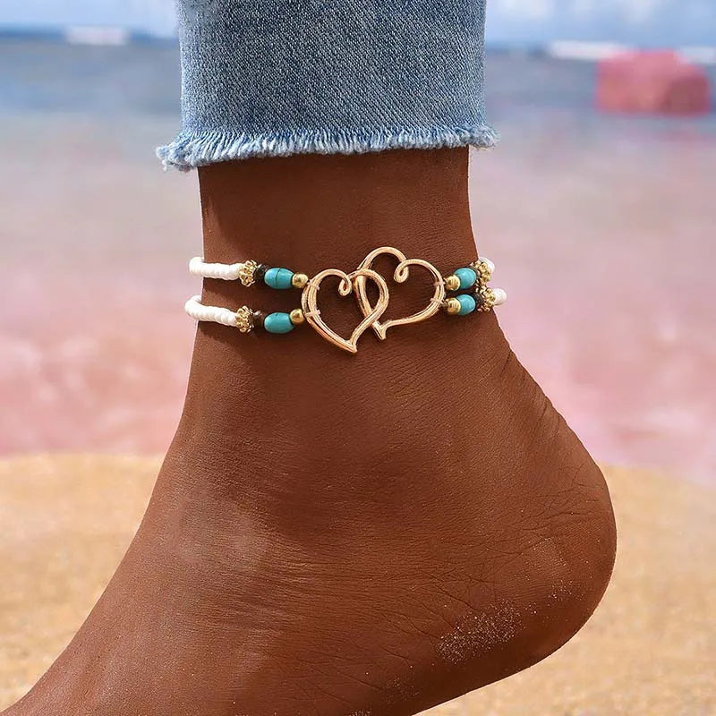 Starfish Conch Shell Beads Anklet For Women