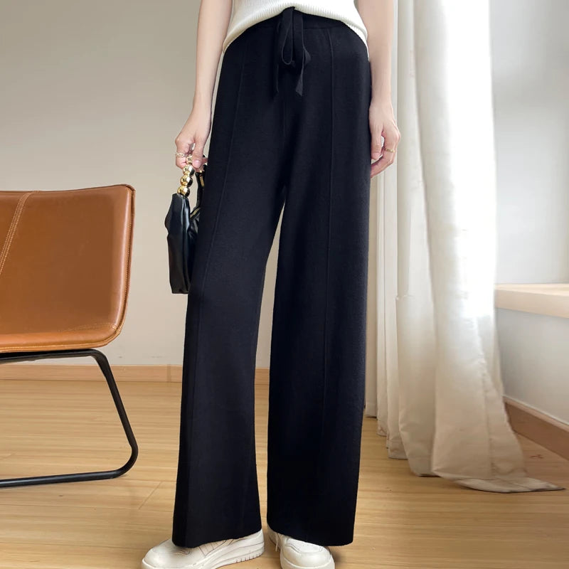 High Waist Drawstring Warm Pants