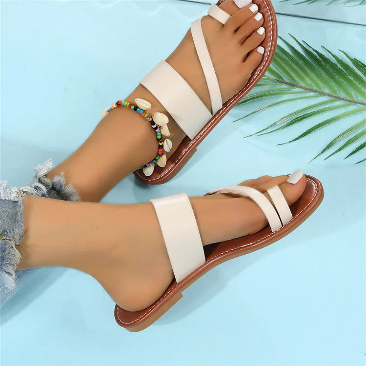 Women's Summer Open Toe Outdoor Flat Slippers