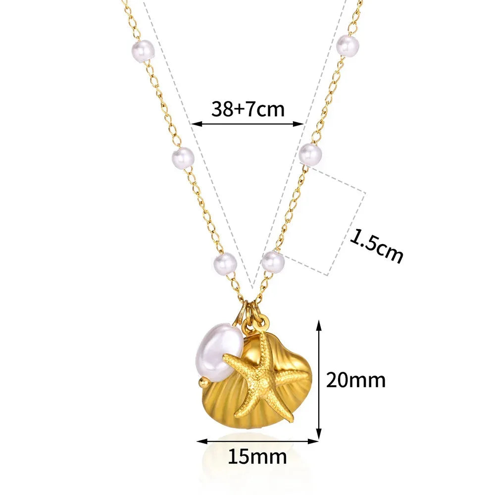 Women Shell Layered Necklace