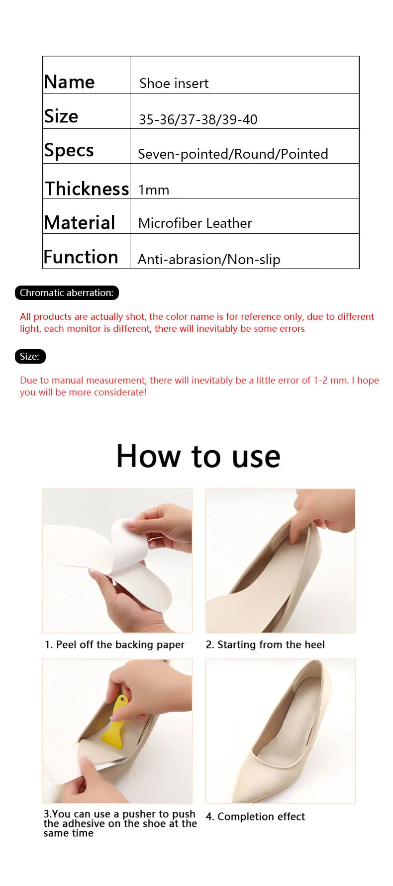 High Heel Insoles Women's Shoes