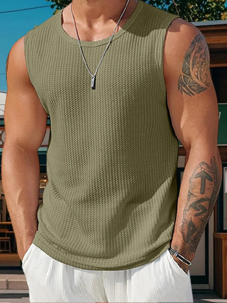 Men's Ribbed Sleeveless Tank Tops