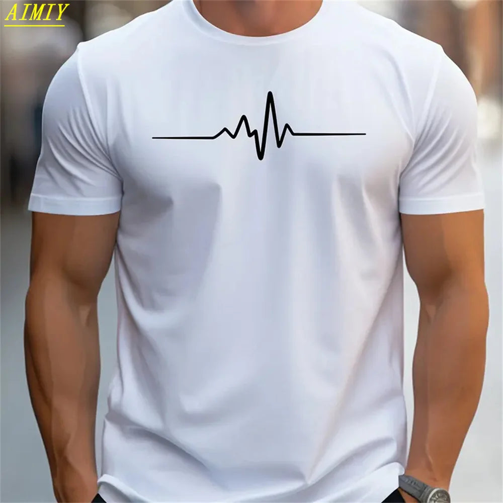 Summer 3D Stripe Letter Print T-shirts