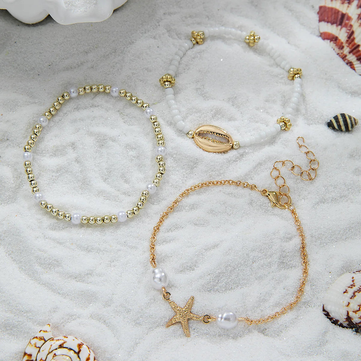 3Pcs Summer Shell Bracelet Set For Women