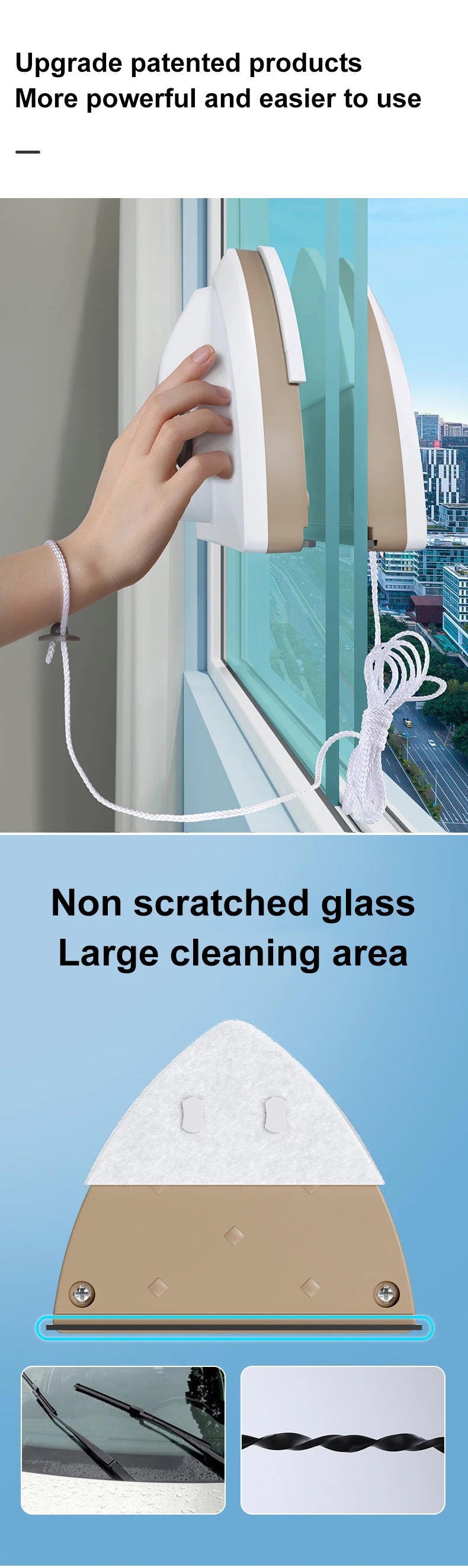 Magnetic Glass Window Cleaner Brush