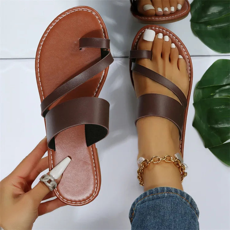 Women's Summer Open Toe Outdoor Flat Slippers