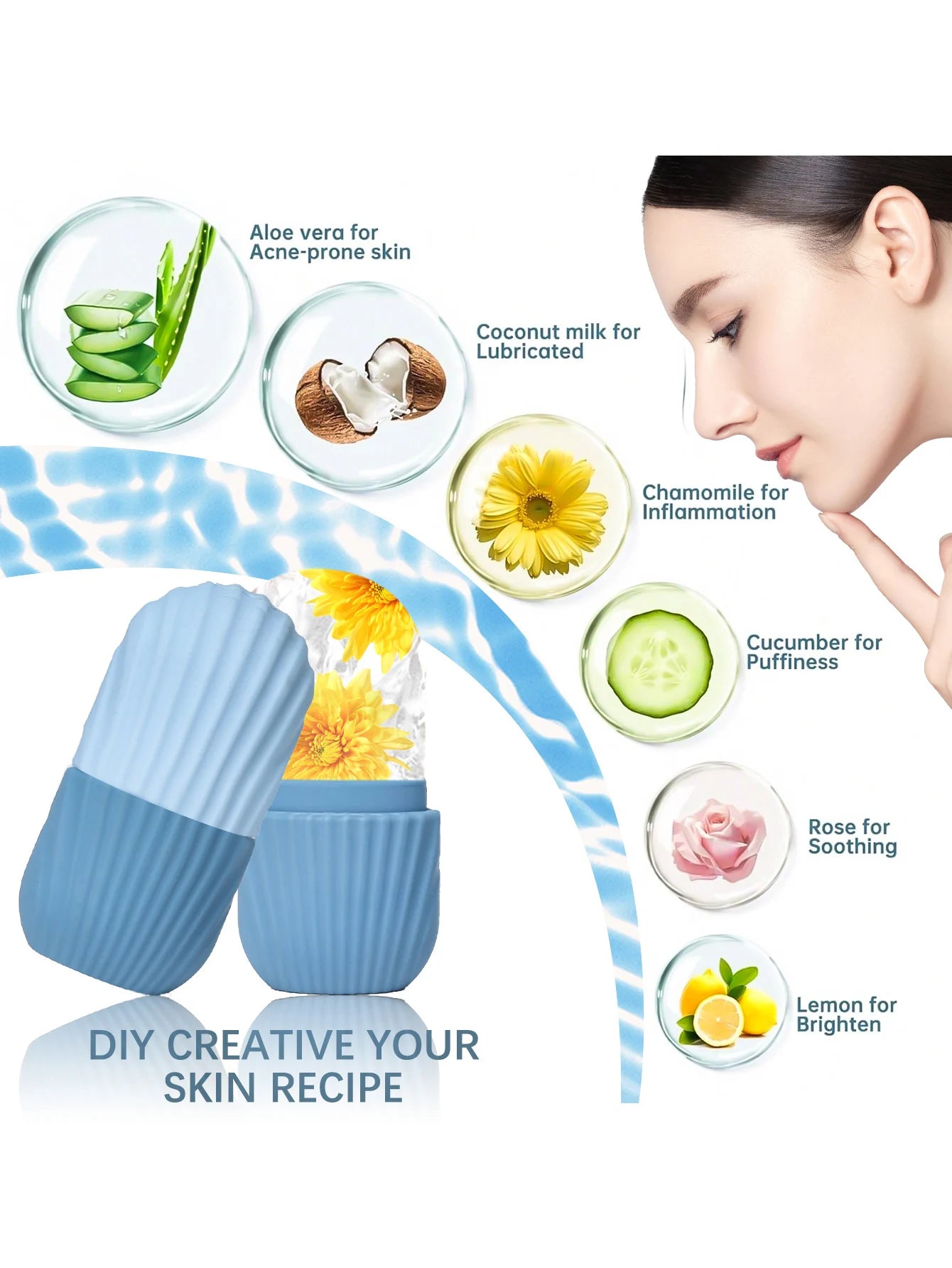 Silicone Ice Roller Massager for Skin Care
