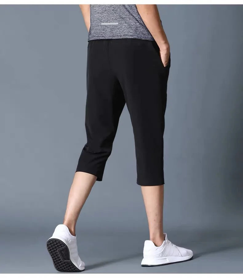 Thin Loose Elastic Healthy Sports Cropped Pants