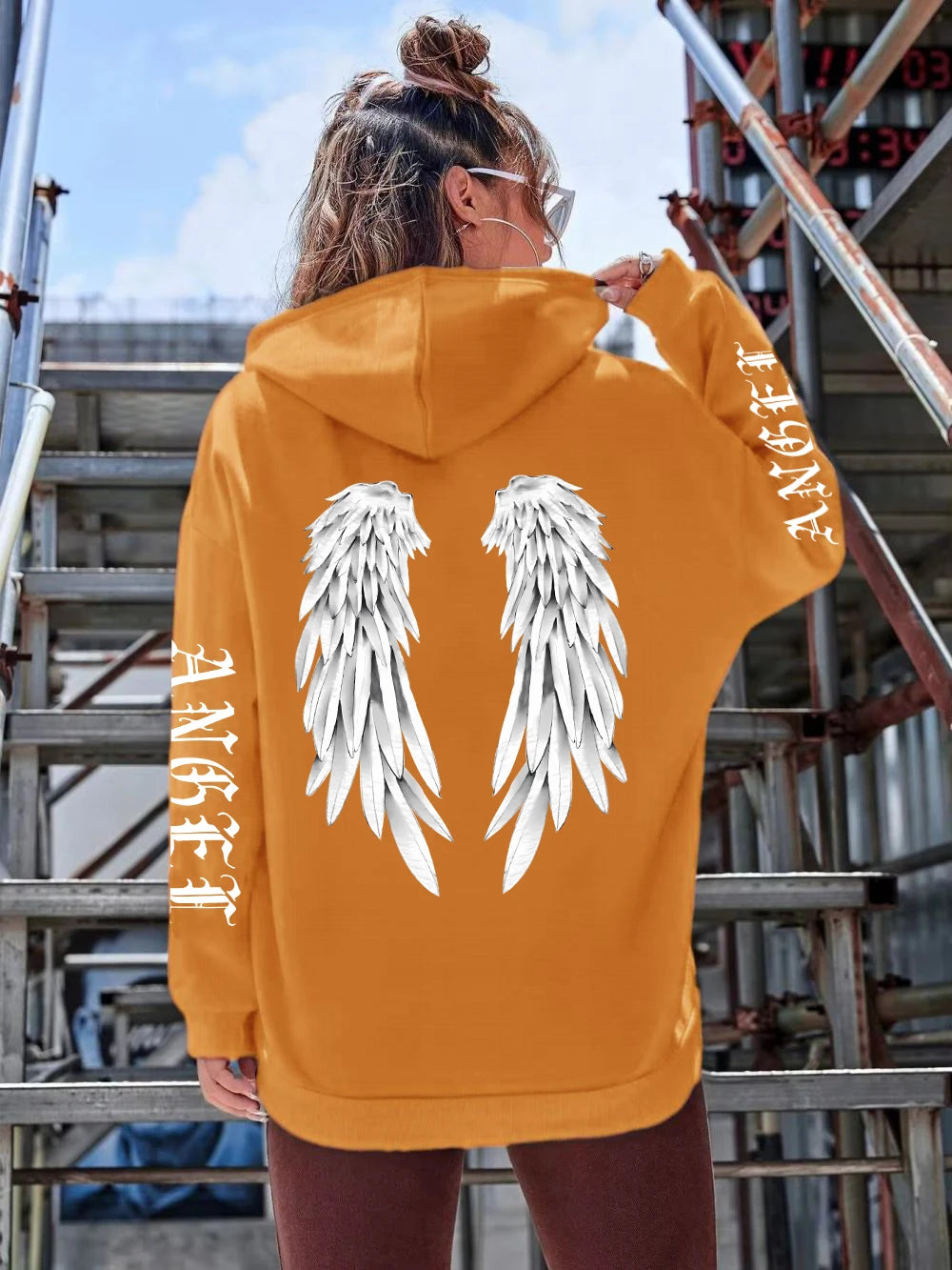 Beautiful Angel Wings Printed Hoodie For Women