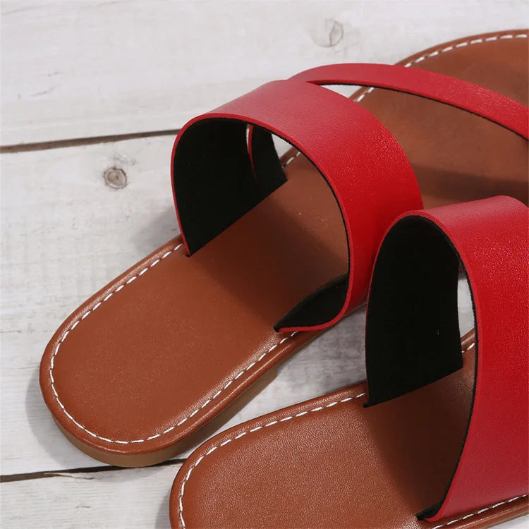 Women's Summer Open Toe Outdoor Flat Slippers