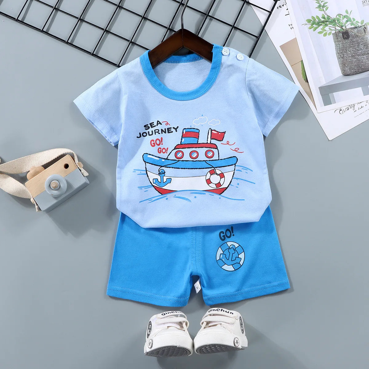 Unisex T-shirt Shorts 2PCS Set