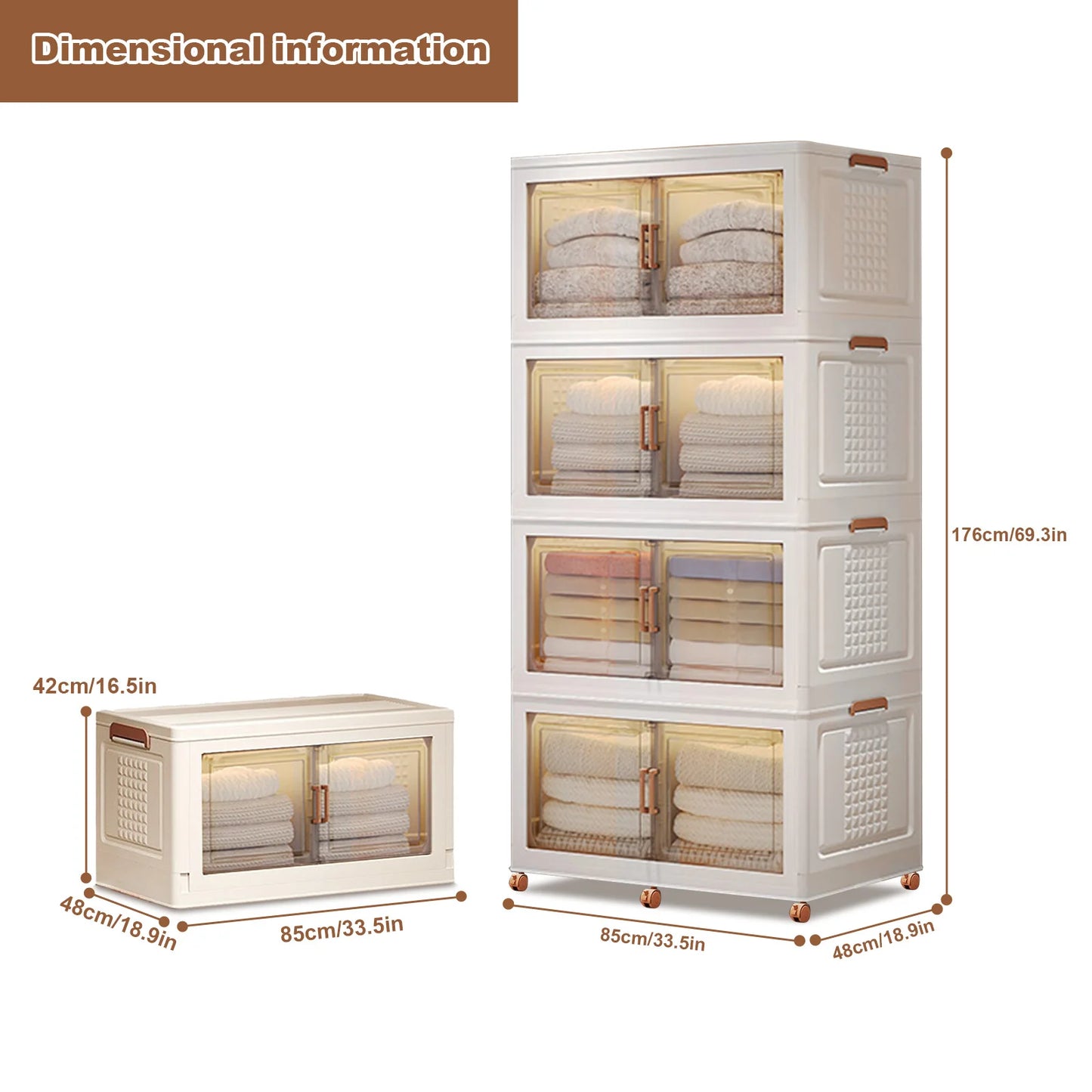 Plastic Wardrobe Stackable Storage Cabinet
