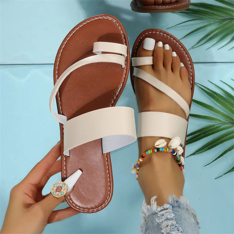 Women's Summer Open Toe Outdoor Flat Slippers
