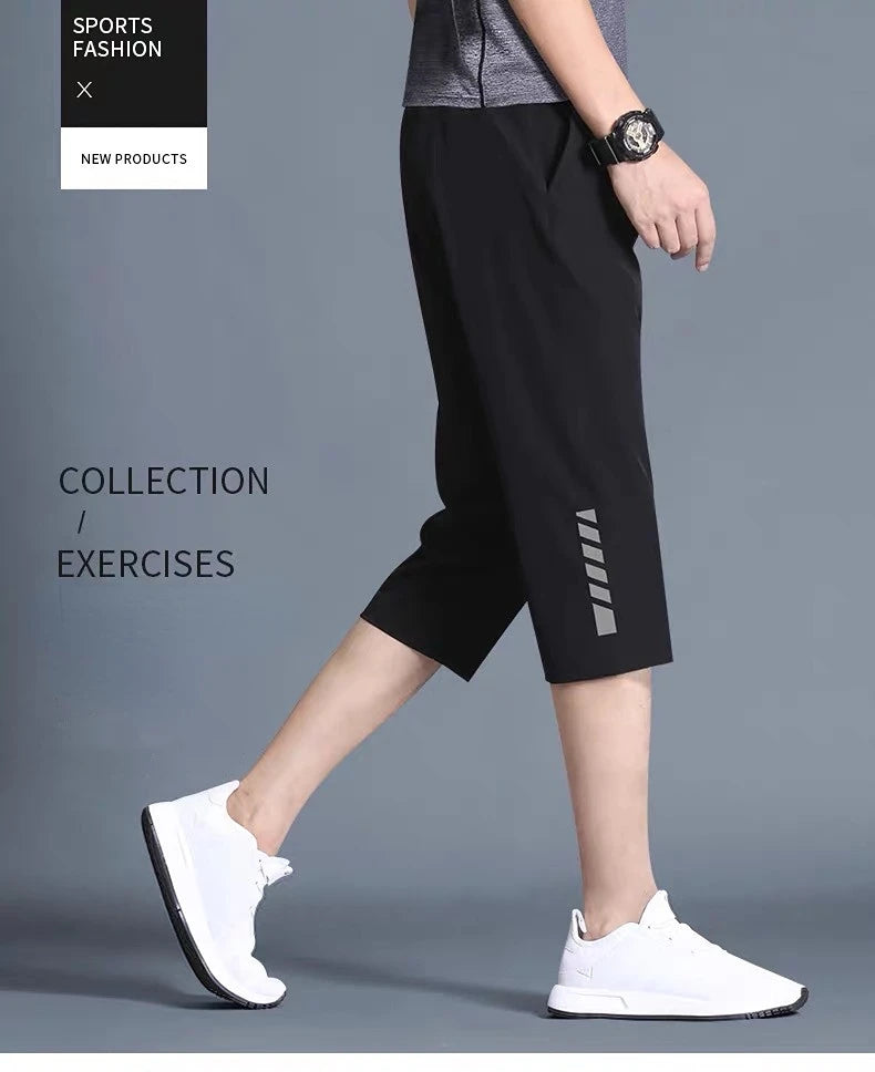 Thin Loose Elastic Healthy Sports Cropped Pants