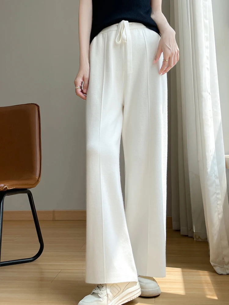 High Waist Drawstring Warm Pants