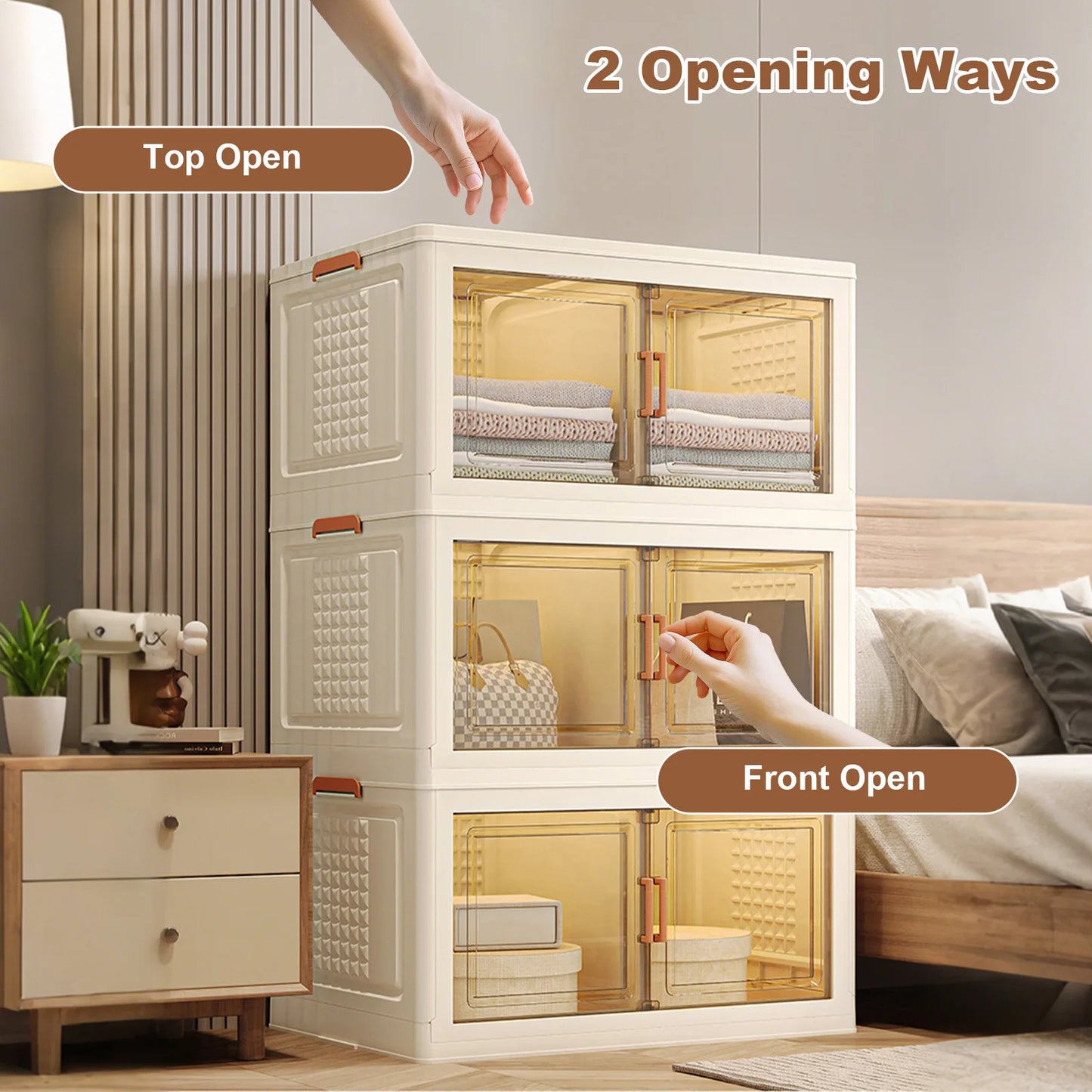 Plastic Wardrobe Stackable Storage Cabinet