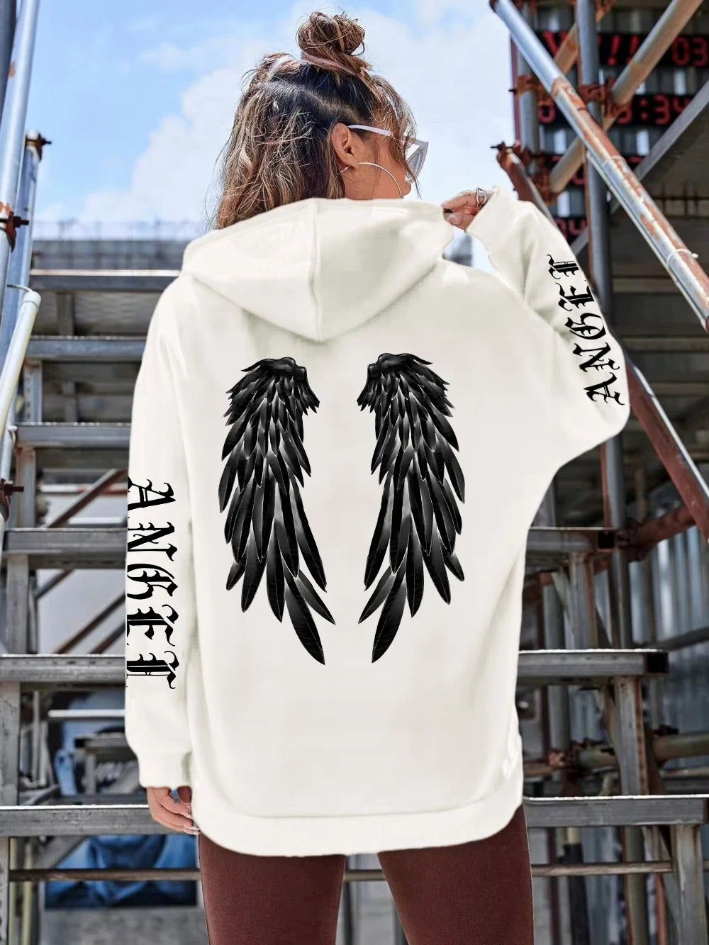 Beautiful Angel Wings Printed Hoodie For Women