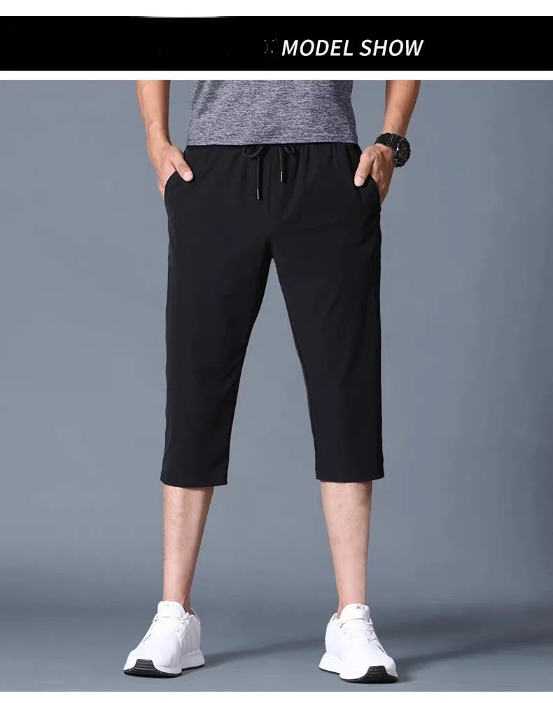 Thin Loose Elastic Healthy Sports Cropped Pants