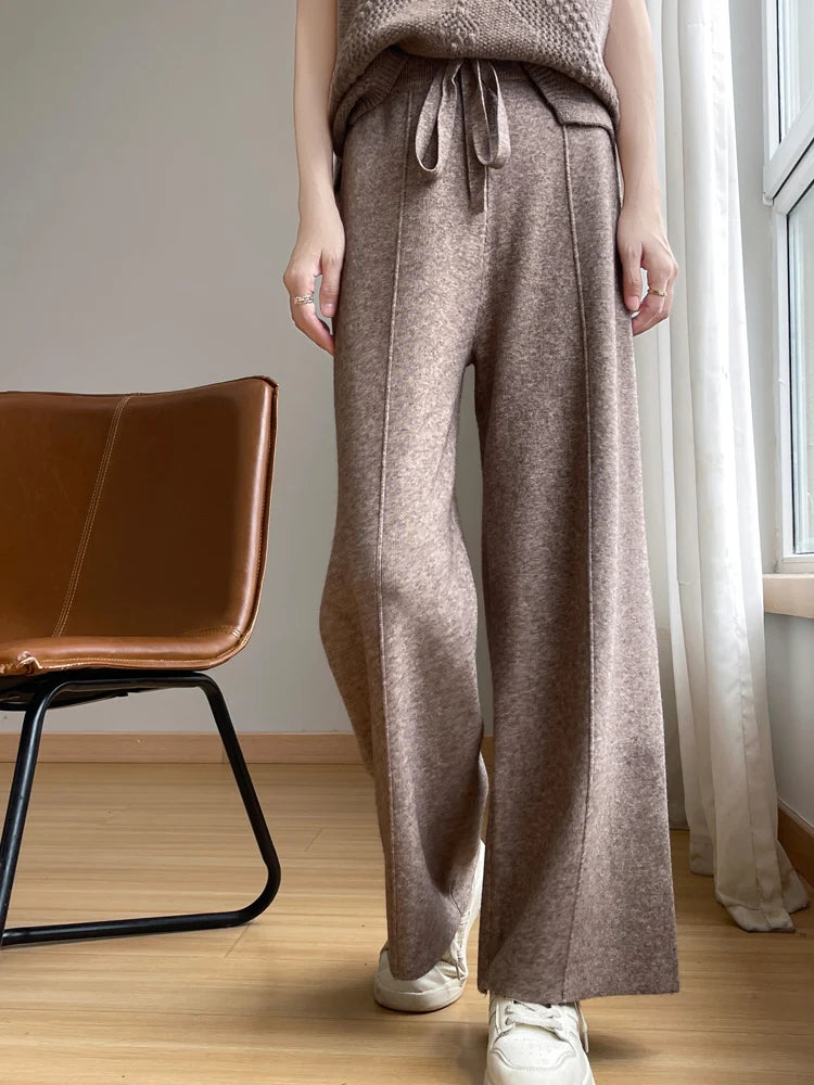 High Waist Drawstring Warm Pants