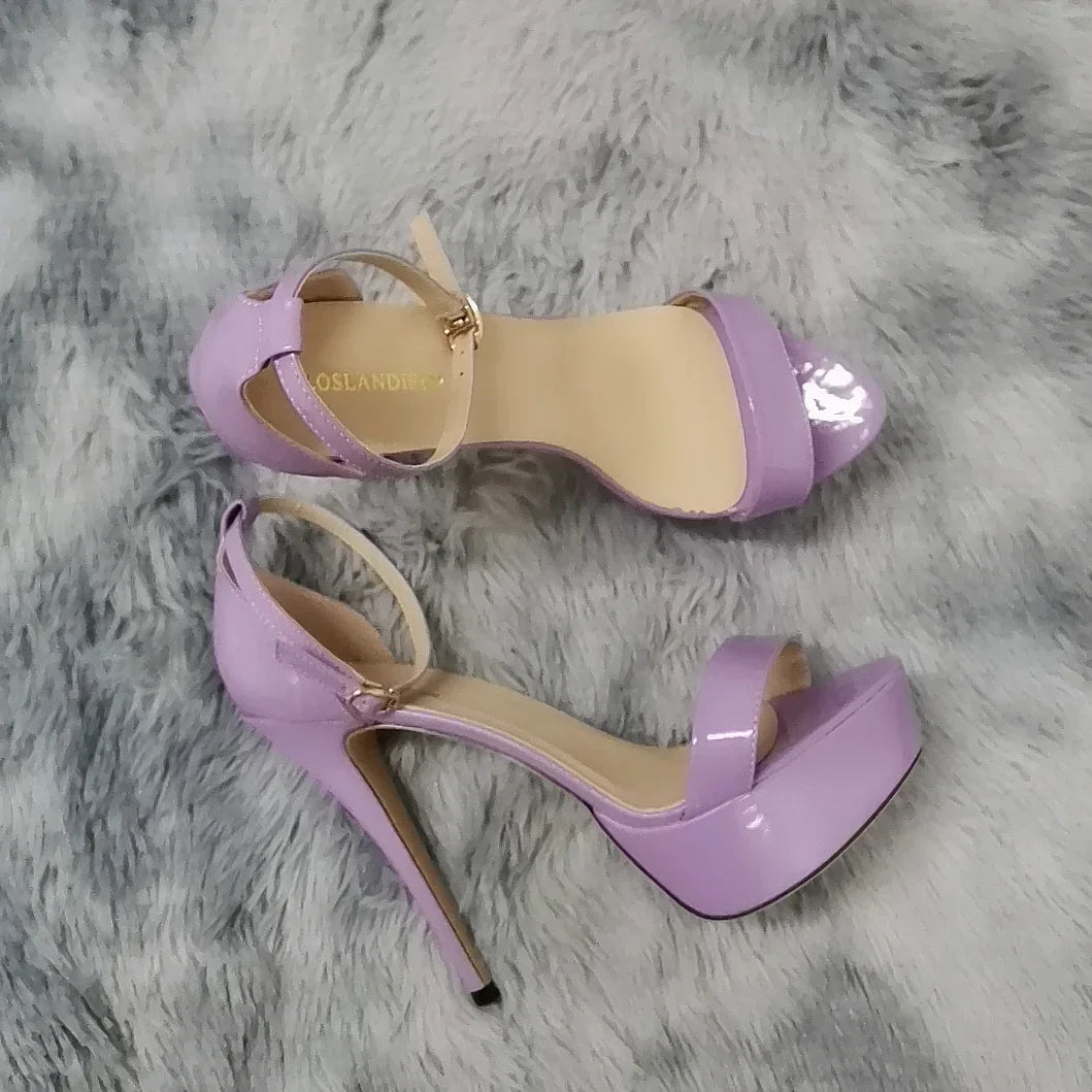 Supper Flash High Heels Patent Women's Sandals