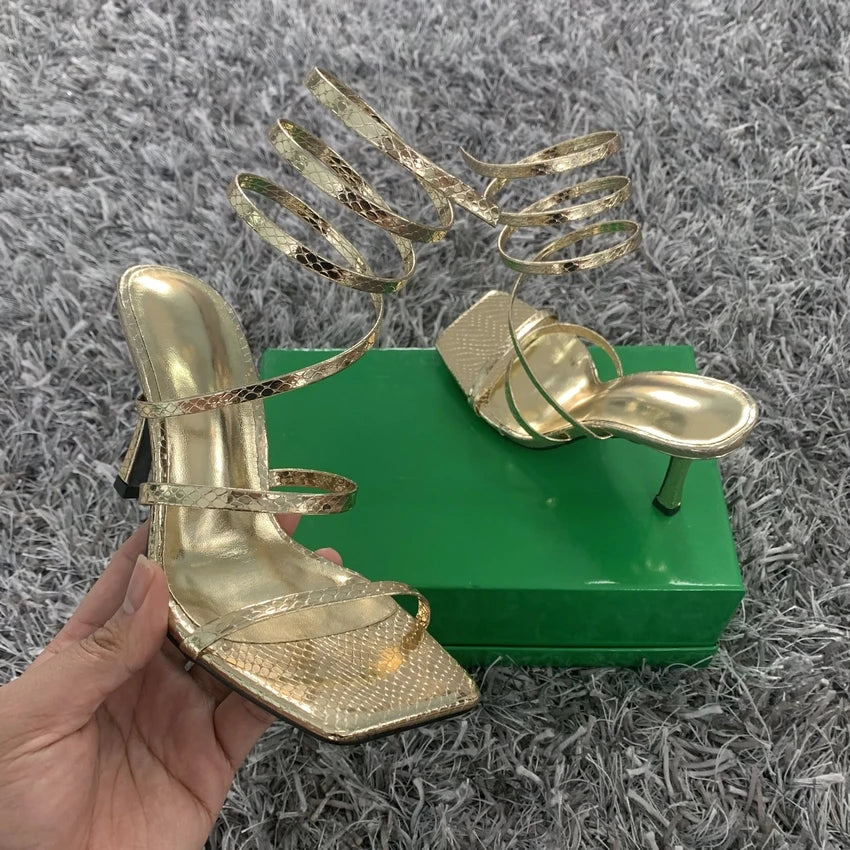 Thin High Heel Narrow Band Rome Women's Sandals