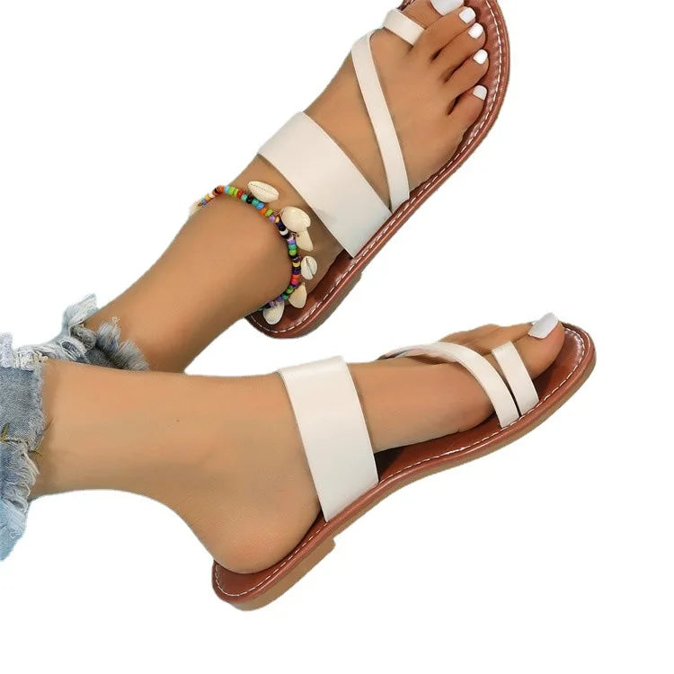 Women's Summer Open Toe Outdoor Flat Slippers