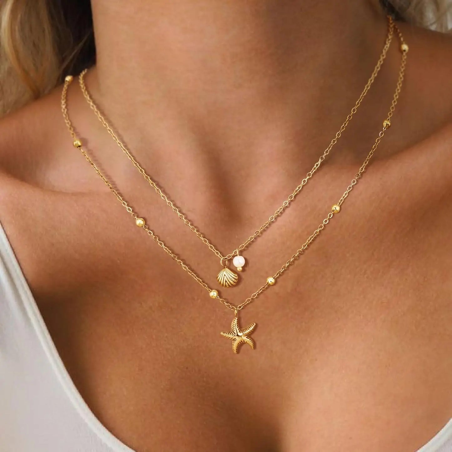 Women Shell Layered Necklace