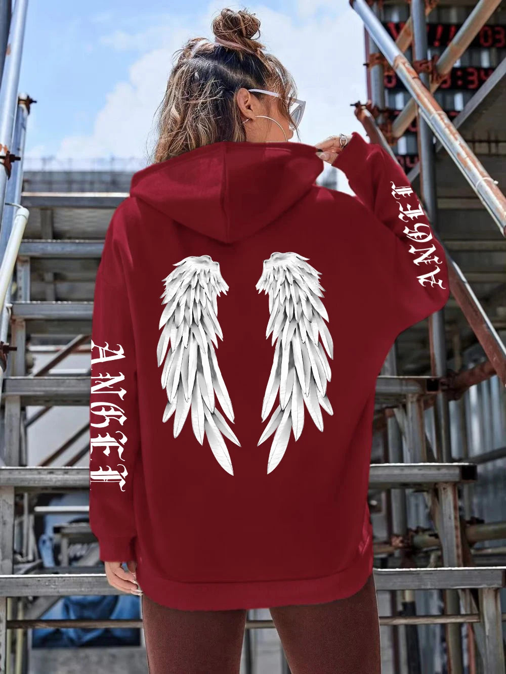 Beautiful Angel Wings Printed Hoodie For Women