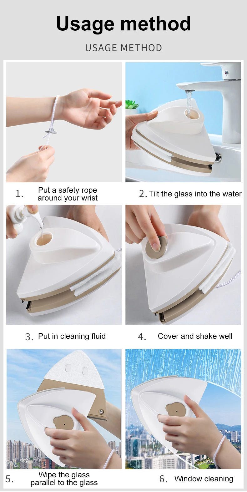 Magnetic Glass Window Cleaner Brush
