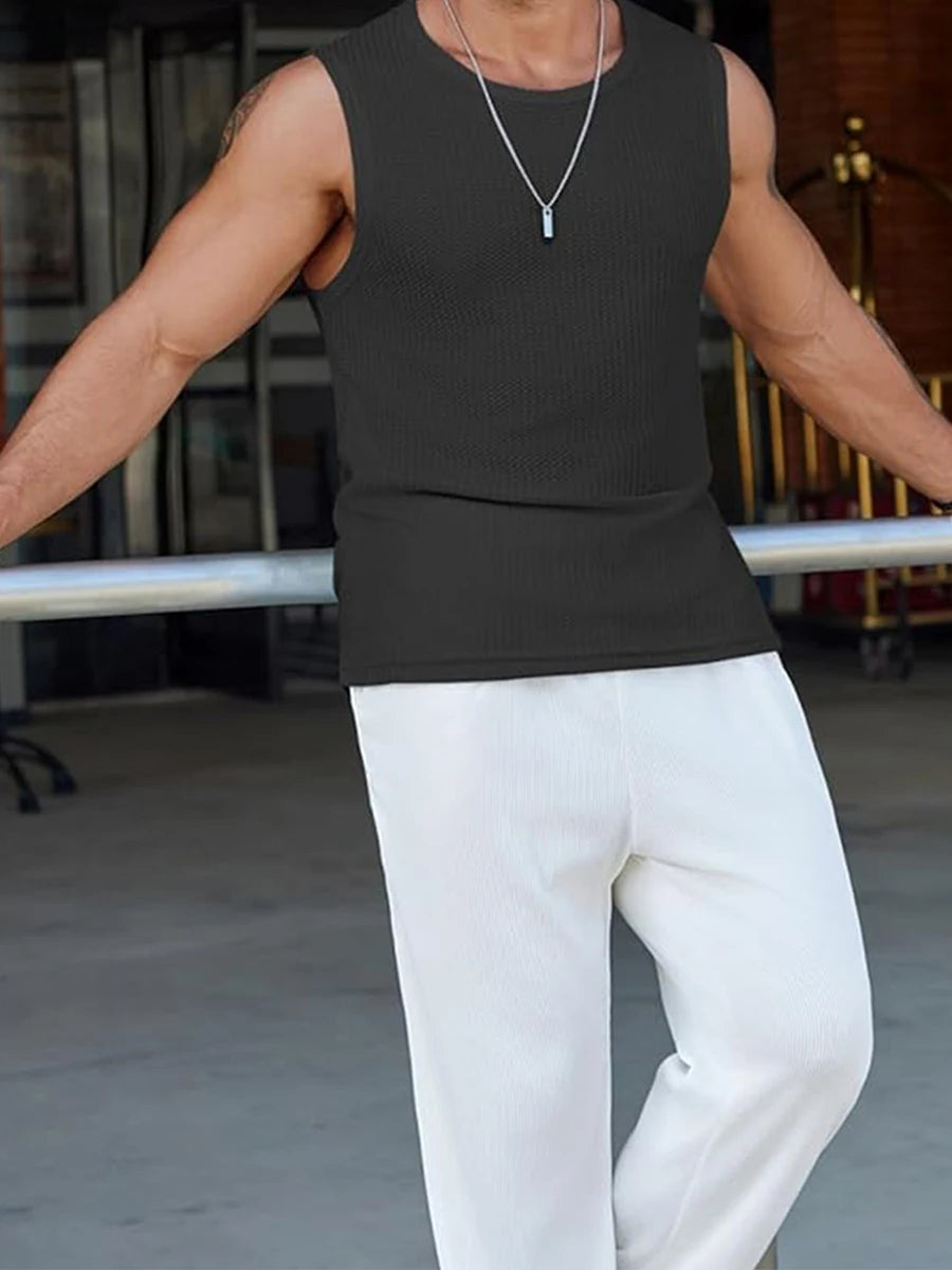 Men's Ribbed Sleeveless Tank Tops