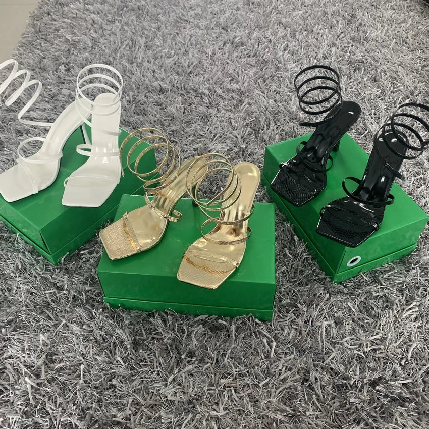 Thin High Heel Narrow Band Rome Women's Sandals