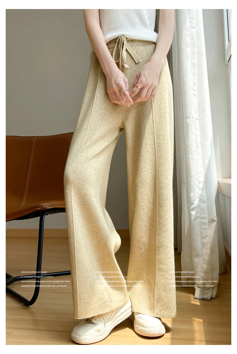 High Waist Drawstring Warm Pants